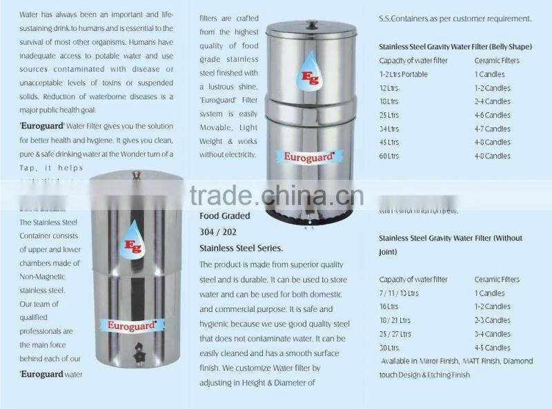 PORTABLE TRAVELLING STAINLESS STEEL WATER FILTER