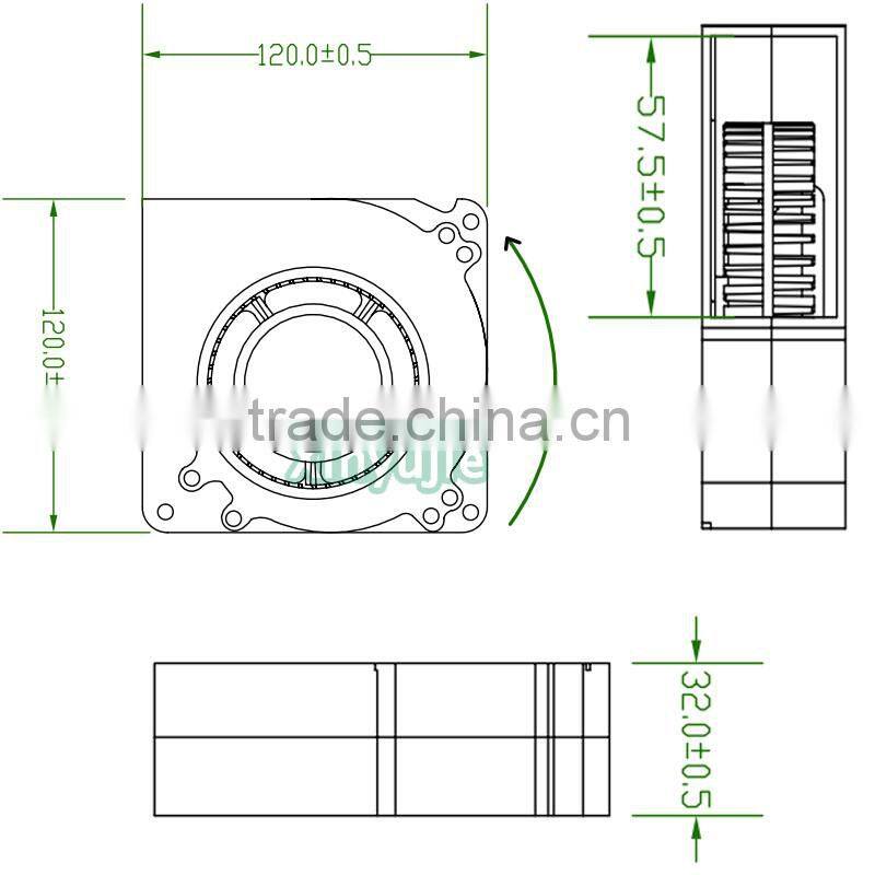 xinyujie 12032 blower fan,120*12032 series Industrial Axial Blower Fan dc cooling fan