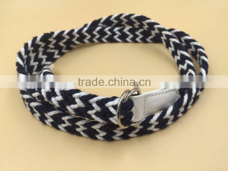 Double D Rings rope belt with PU covered
