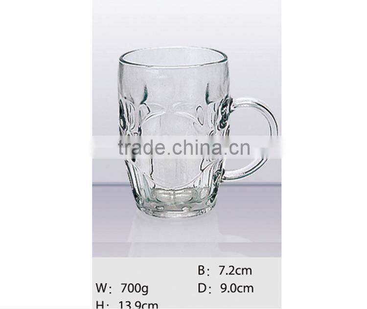 Wholesale classic shape beer glass mug,beer glass cup with handle