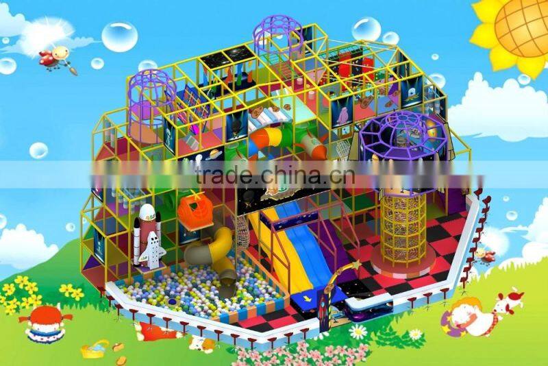 Comprehensive themed amusement playground rock climbing wall