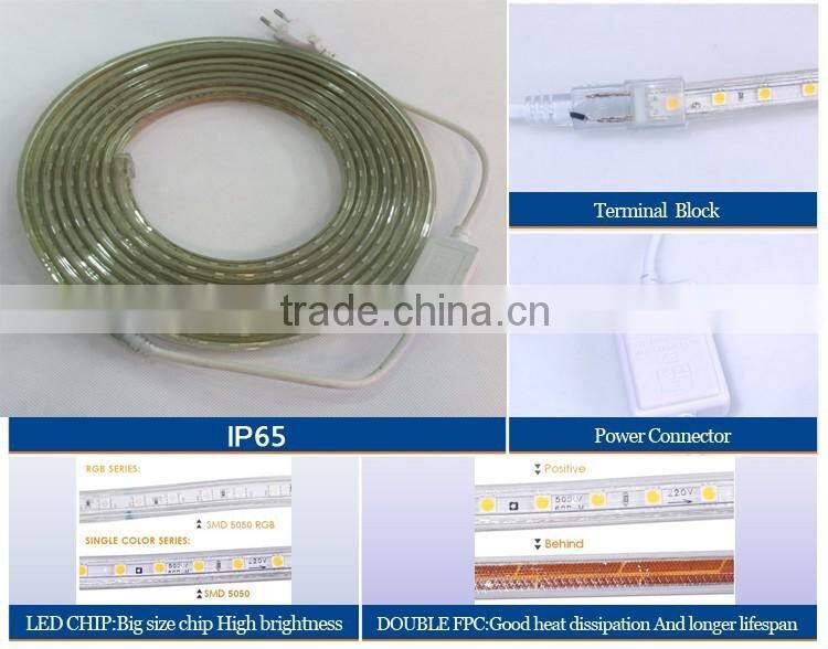 high voltage led strip light kit SMD 5050 IP65 waterproof strip light