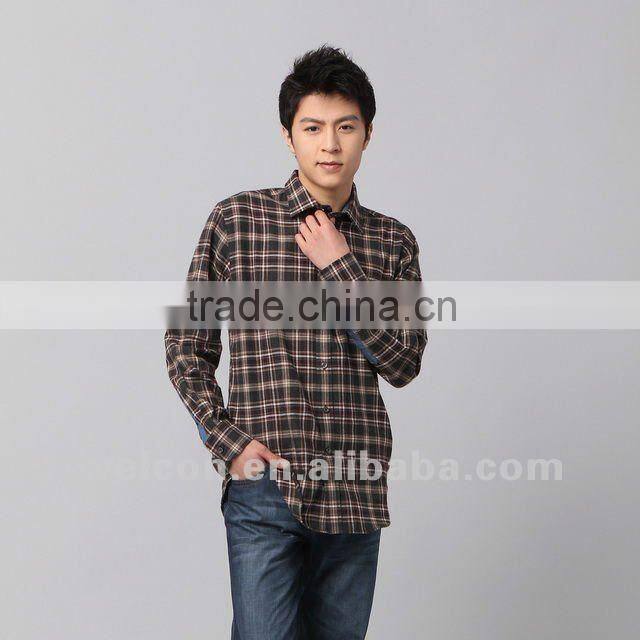 Latest men's 100% cotton long sleeve fashion casual classic colour plaid flannel shirts