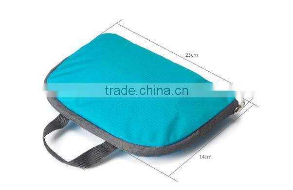 Promotional green Nylon foldable travel backpack