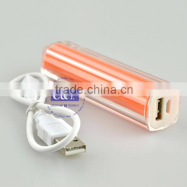 C&T 2013 new Portable 2600mAh high brightness led lamps mobile power bank