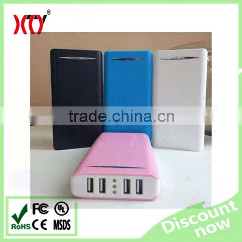 Smart phone powerbank charger 4 USB output power bank 20000mAh factory wholesale price