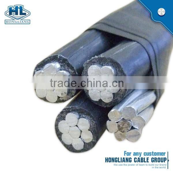 ACSR Conductor XLPE Insulated 1kV low voltage Aerial Bundled Cable ABC cable