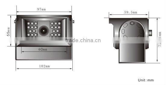 7" Digital car reversing camera system with touch buttons