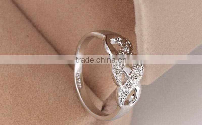 Fashion Hollow Spiral Micro Pave Simple Ring Rose Gold Plated Wide Rings For Women