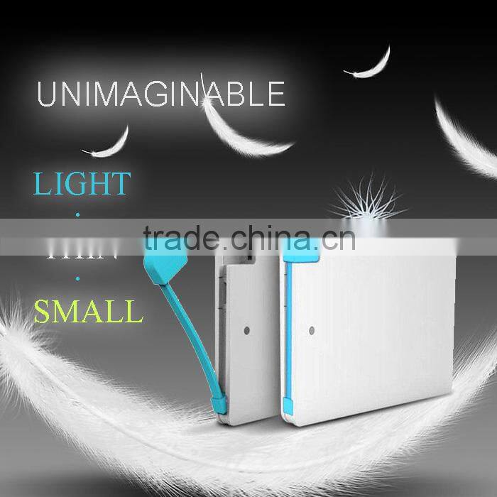 2016 Credit card 2000mah 2200mah 2600mah super slim power bank business gift print company logo hot selling in Vietnam