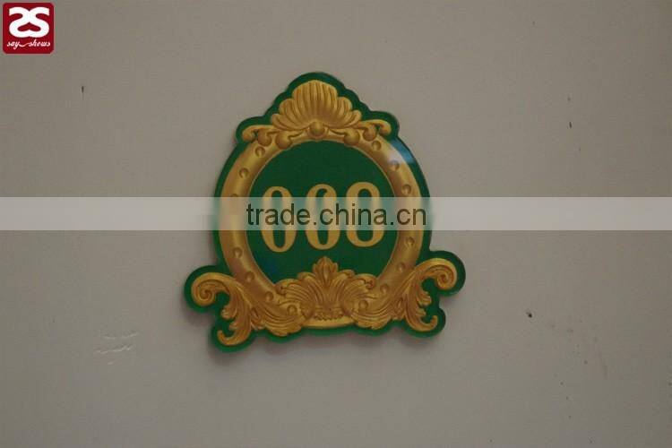 stainless steel hotel room number sign