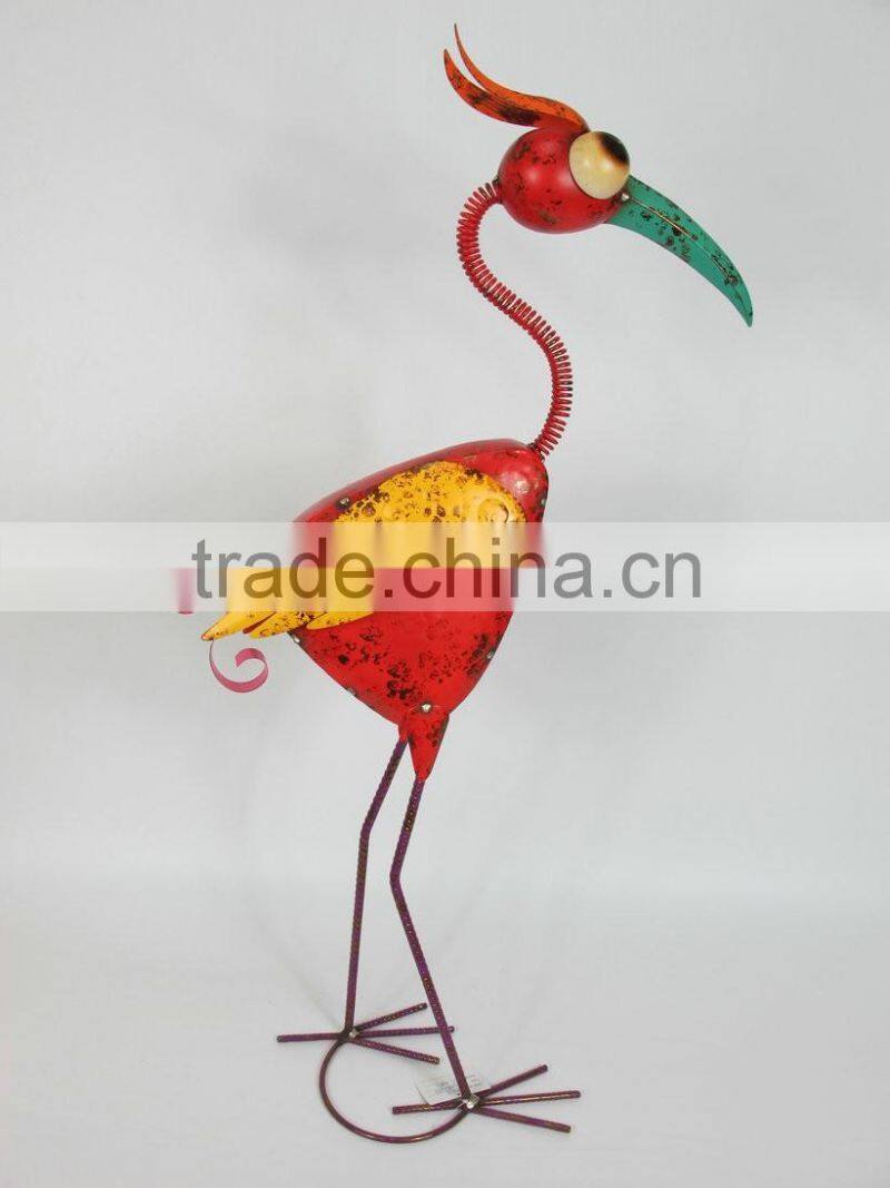 China supplier painted large metal crane statue garden ornament