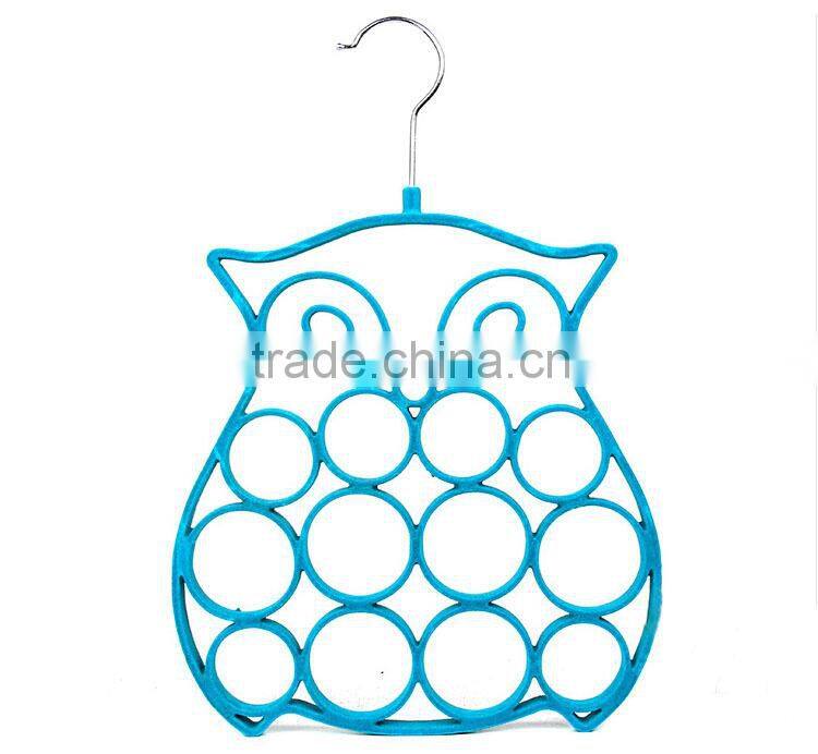 Velvet Flocked Scarf Tie Hanger Oraganizer, Owl Style