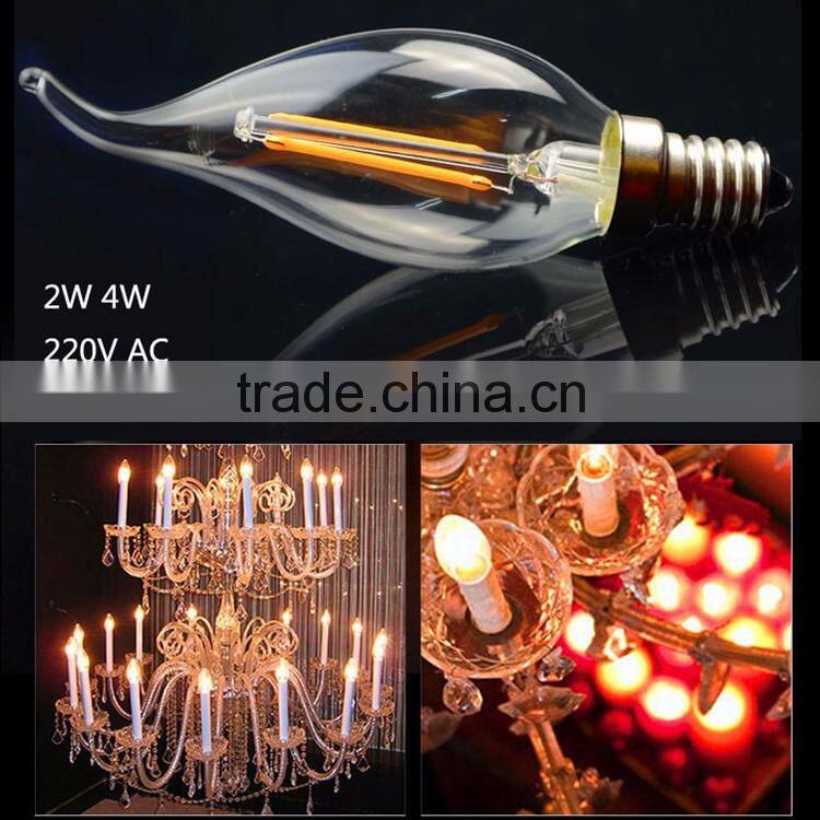 Dimmable 8W E27 LED Filament Bulb 2700K 2W 4W 6W 8W with AC100-240V