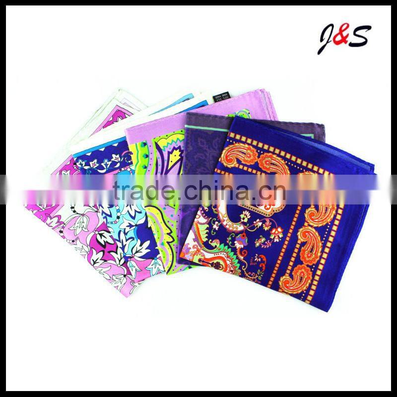 wholesale mens printing cotton pocket square