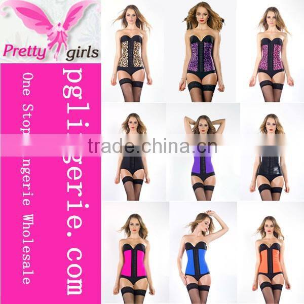 Colorful latex waist training cincher corsets