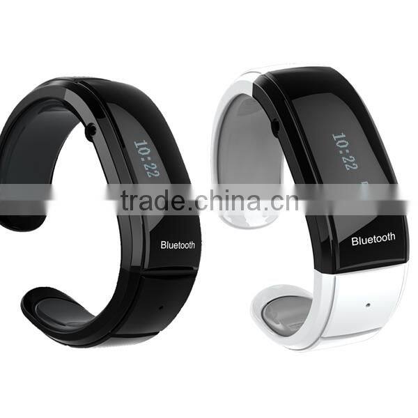 OLED screen Bluetooth bracelet earphone with caller ID display
