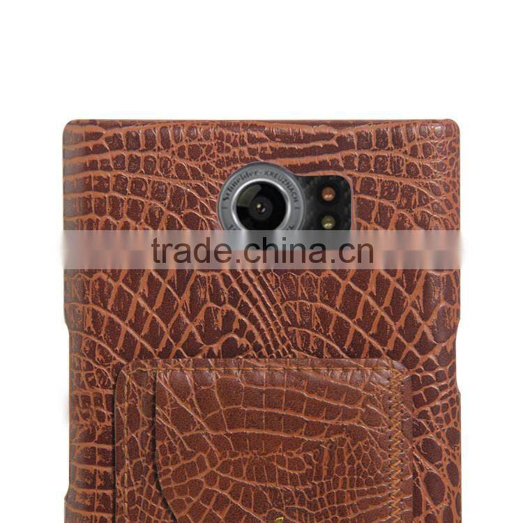 Wholesale Croco PU Leather Housing Case for Blackberry Priv White Cell Phone Casing