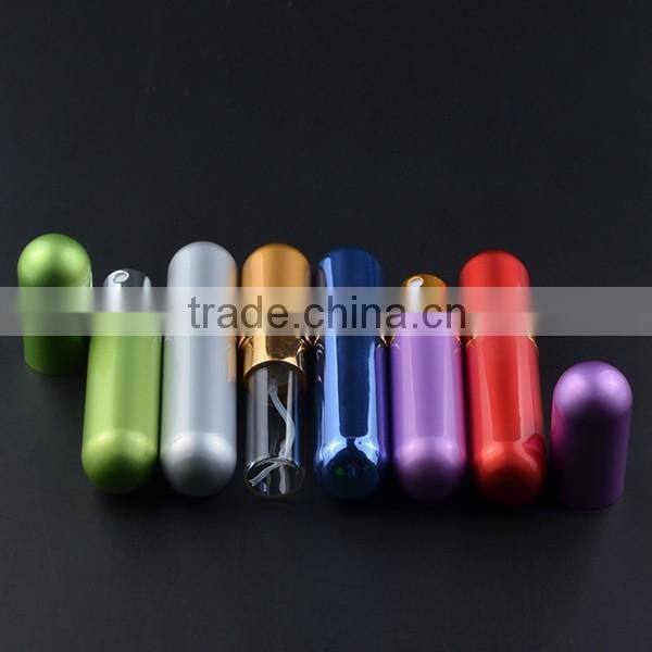 MUB 2016 fashion hot sale low MOQ factory direct sale 12 colors 6 ml mini travel perfume atomizer spray bottle