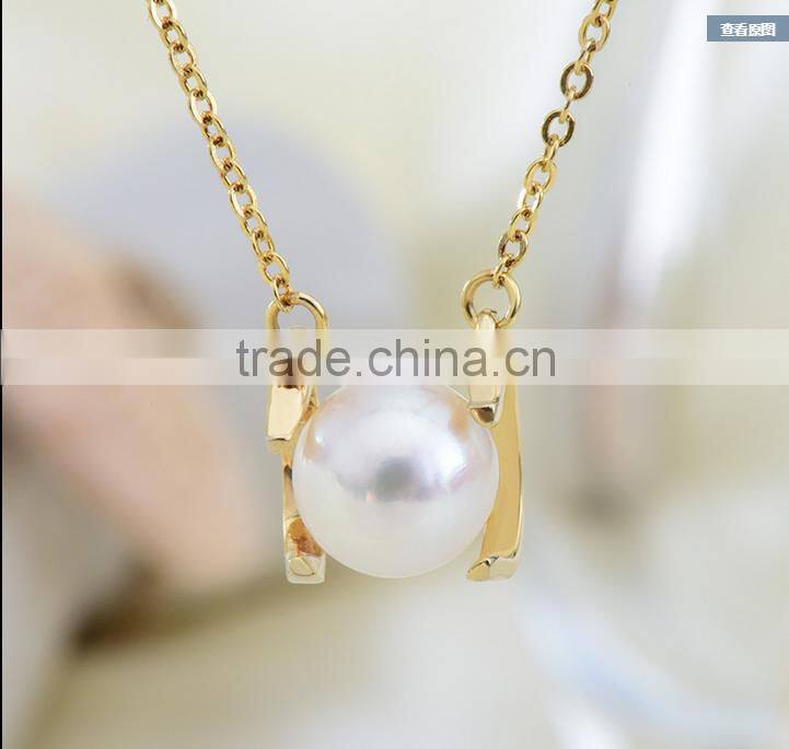 8-8.5mm AAA natural real akoya white gold pearl pendant, Japanese pearl pendat, pearl pendant designs