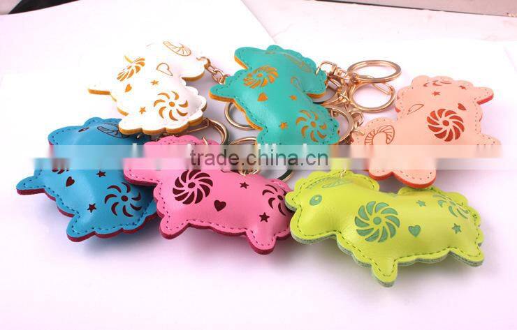Wholesale 2015 sheep animals leather keychain