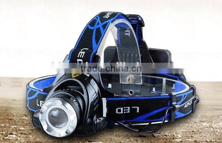 Hot selling on amazon led 10W aluminum zoom headlamp t6 rechargeable headlight for camping walking fishing
