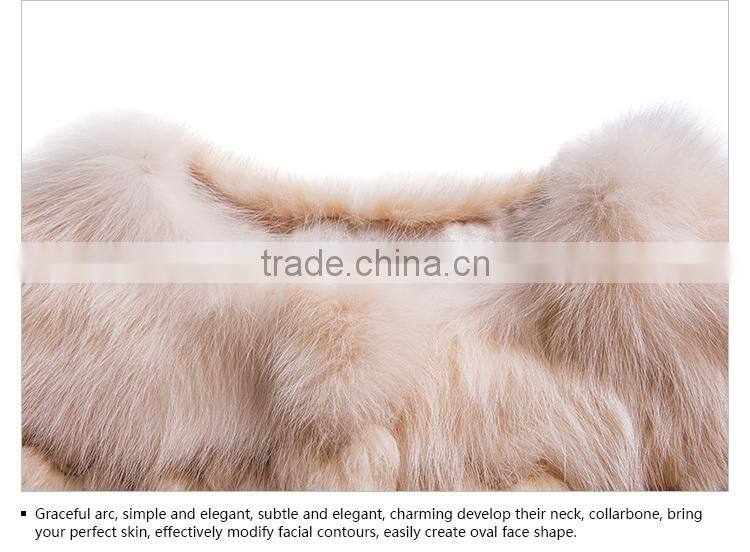 half sleeve winter long rabbit fur coats women made in China