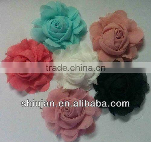 satin ribbon handmade sunflower/fabric flower
