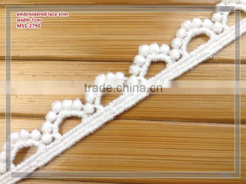100% cotton embroidered 1cm lace trim
