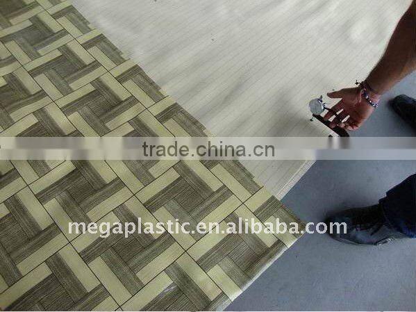 Imitation Wood vinyl linoleum floor in Sheet/ Roll