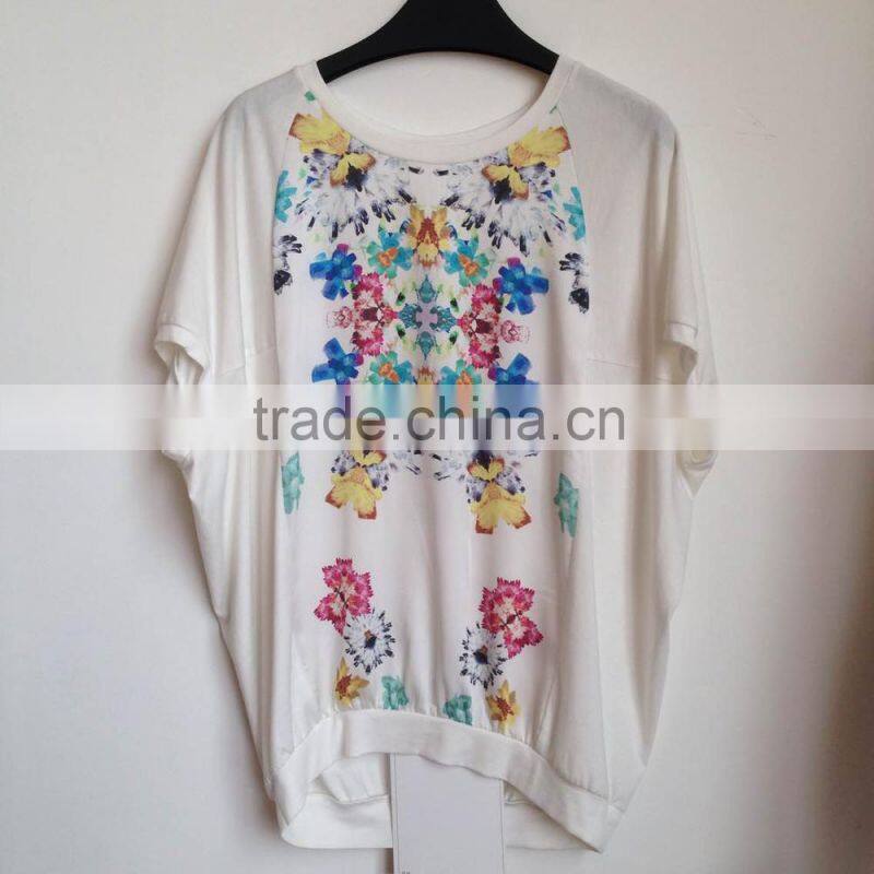 OEM Service 2015 Fashion Round Neck Tees 100% Cotton Casual Women Summer T Shirts Top Tee