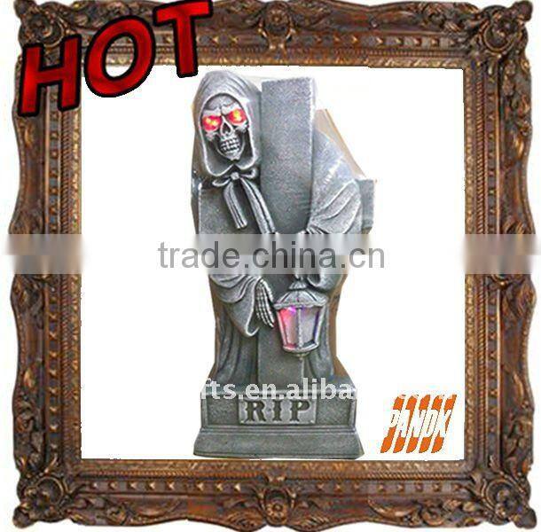 RIP 44 inch Polyfoam Tombstone with light up ghoul and cross