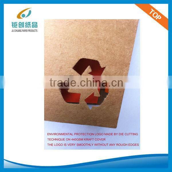 Custome recycled kraft spiral note book for promotion