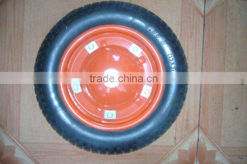 3.00-8 wheel / 3.00-8 rubber wheel with red rim and 13x3 wheel