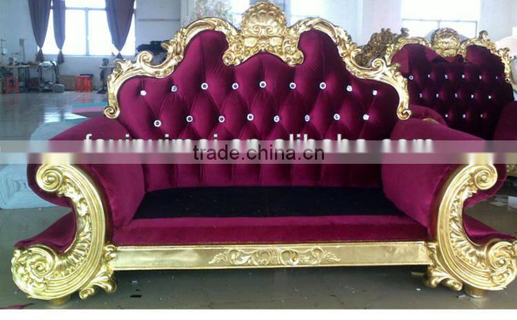 foshan guangdong solid wood 2 seat sofa wedding furniture