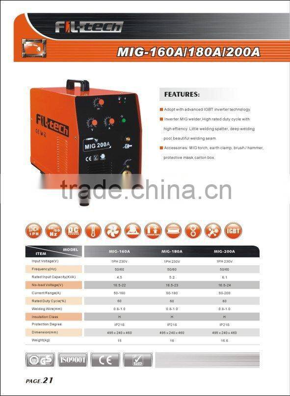INVERTER MIG WELDER/WELDING MACHINE MIG-160A/180A/200A
