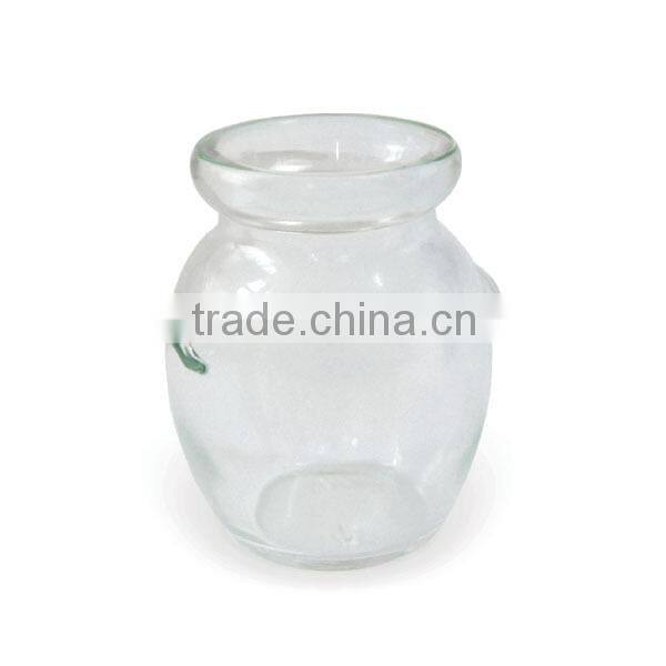 2014 Cheap and Popular customized printed glass pudding bottle with lid