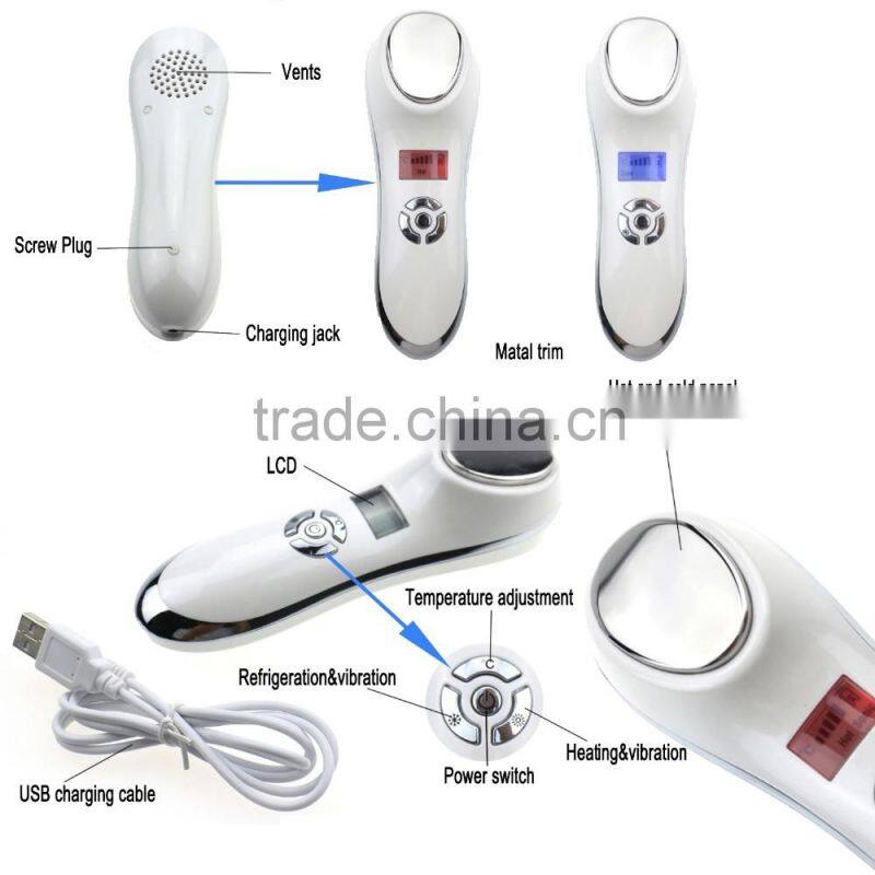handheld hot and cold hammer ultrasonic beauty equipment SPA beauty cold and hot hammer beauty massage