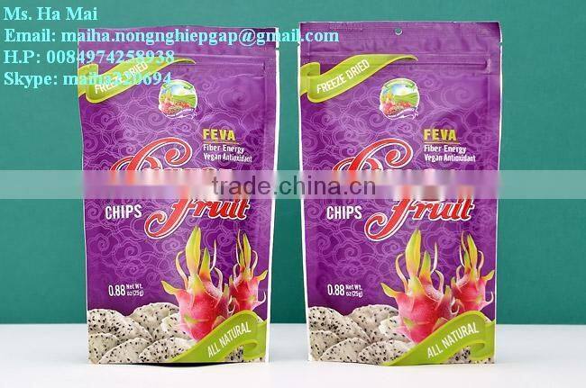 Freeze Dried Dragon Fruit Chips From Vietnam With Sugar Free/ Freeze Dried Fruit Chips