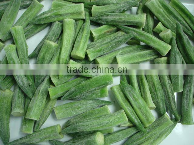 Frozen okra cut