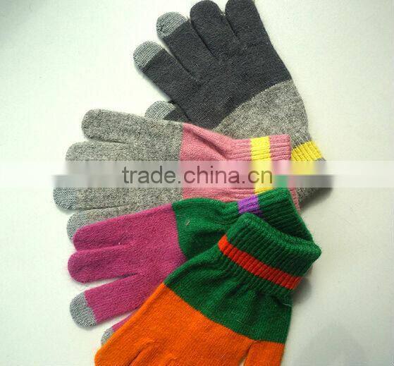 Fashion spell color smartphone touch screen gloves