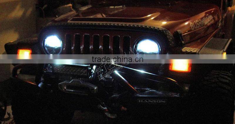60W Jeep Wrangler offroad Rubicon motorcycle round 7 inch LED headlight Jeep CJ TJ YJ WJ XJ MJ headlamp