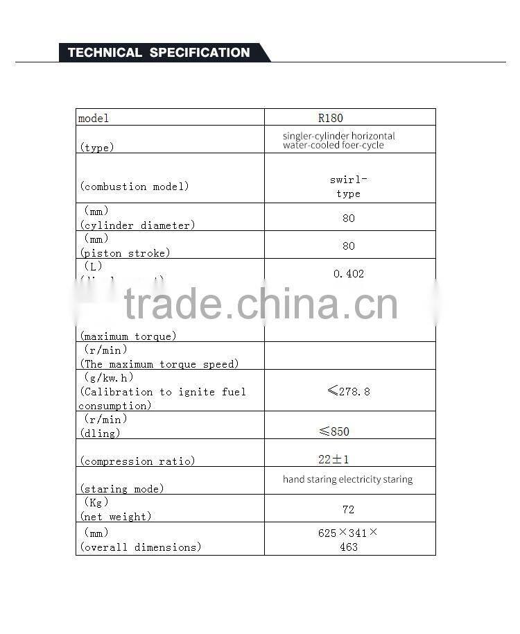 mini diesel engine for sale R180 Special water-cooled single-cylinder diesel engine use for ship
