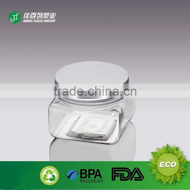 2016 New style round shape pet cosmetic jar with screw cap