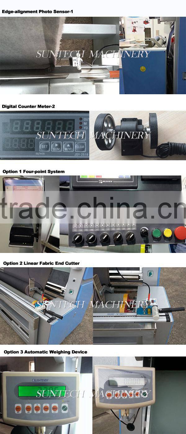 SUNTECH Tentionless Knitted Textile Testing and Rolling Machine Fabric inspection Machine