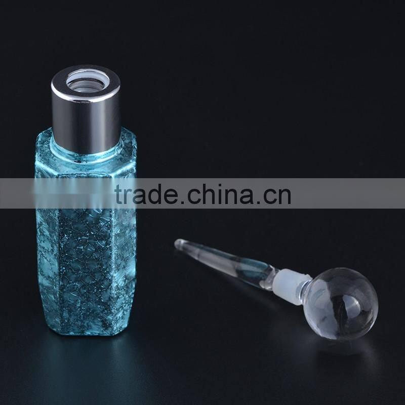 MUB New Unique Shape Different Size Tester Crack Effect Dropper Glass Bottle With Glass Stick Cap For Perfume &Essential Oil