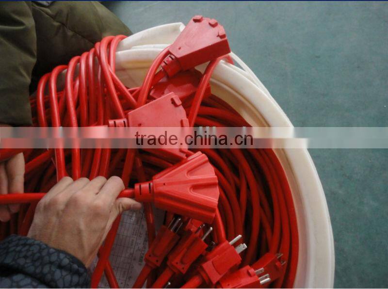 H80196 ETL power cables/Outdoor power cords/extension cord/ 3 outlet female plug