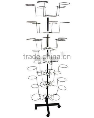 Special Retail Hat Cap Metal Rack Rotating Spinner Floor Standing
