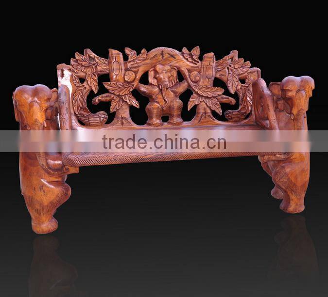 Southeast Asia Style Wood Carved Sofa Chair, Exquisite Handcarving Living Elephant Leisure Chair (BF01-X1174)