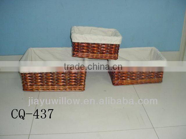 4 Tiers wicker baskets With Wood Stand